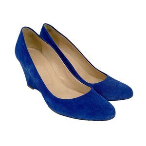 J.CREW Martina Suede Wedges in Bluebird 7